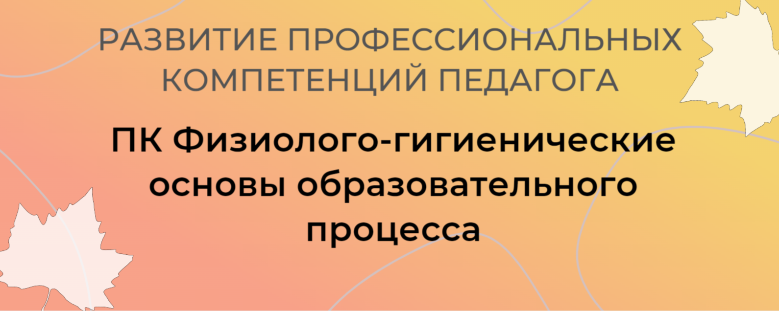 ПК Физиолого-гигиенические основы образовательного процесса Осень 2024